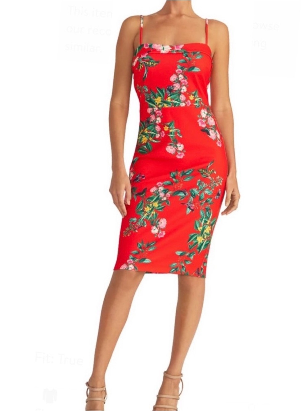 RACHEL Rachel Roy Women's Red Floral Tropical Printed Delilah Dress Medium M - Picture 2 of 5
